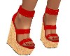 RED WEDGE SANDALS