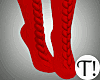 T! Knit Dk Red Socks