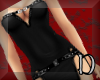 Black belted mini dress