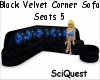 Black Velvet Corner Sofa