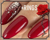 Red Nails + Rings