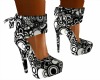 black/white spoted heels