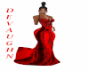 RED SATIN FLORA GOWN