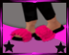 black an pink slippers