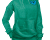 minty blu hearted hoodie