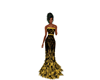 Black/Gold Feather Gown