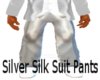 Silver Silk Suit Pants