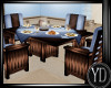 Dinning Table Blue Brown