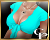 CP- TEAL SEXY BOW TOP