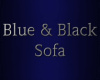 Blue & Black Long Sofa