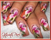 flowered design nails