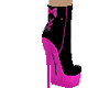 pink n black ankle boots