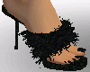 black fuzzy heel