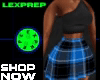 x. | Blue Plaid Skirt