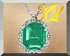 KL]Emerald oval nechlace