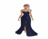 Navy Blue  Leather Gown