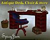 Antq Desk/Chair/More Blu