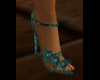 teal flower shoes