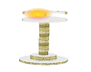 gold and white stool