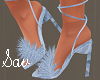 Steel Blue Furry Heels