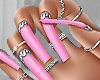 JB Pink Nails + Rings