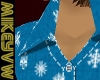 Blue Snowflake Button Up
