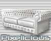 PIX White Leather Couch