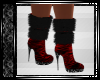 Zebra Fur Boots Red