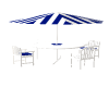 Blue and White Patio Set