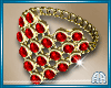 Heart Gold Red Bracelt L