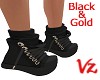 High Top Shoe Black Gold