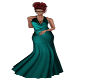 long teal gown