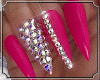 pink diamonds nails&ring