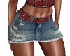 red belted jean skirt