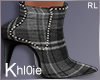 K tartan grey boots