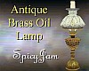 Antq Brass Oil Lamp Clr