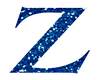 Blue Glitter Letter Z