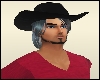Black cowboy hat & hair