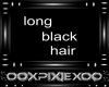 glossy long black hair