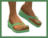 Summer Green Flip Flops