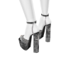 cross silver heels