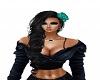 black tealish rose
