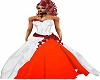 RED WHITE WEDDING GOWN