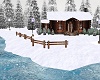 frozen lake cosy cabin