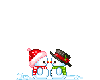 SNOWMAN&SNOWGIRL KISSING