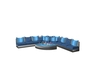 Silver/Blue Corner Sofa
