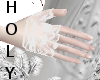 white dentelle gloves