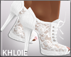 K Jen white lace boots