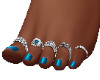 Aqua Blue Nails & Rings