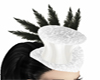 white burlesque hat